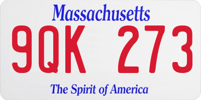 MA license plate 9QK273