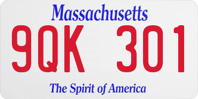 MA license plate 9QK301