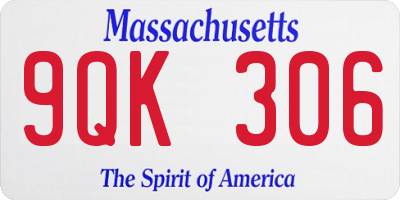 MA license plate 9QK306