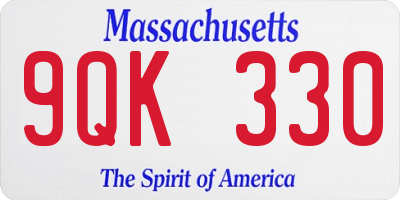 MA license plate 9QK330