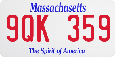 MA license plate 9QK359