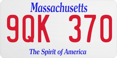 MA license plate 9QK370