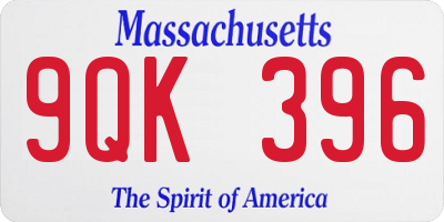 MA license plate 9QK396