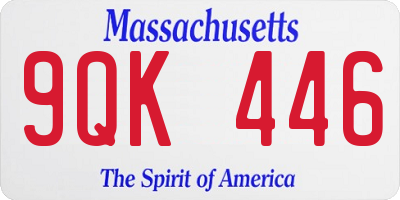 MA license plate 9QK446