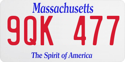 MA license plate 9QK477