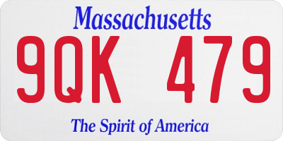 MA license plate 9QK479