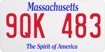 MA license plate 9QK483