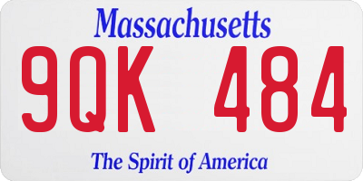 MA license plate 9QK484
