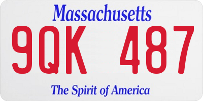 MA license plate 9QK487