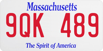 MA license plate 9QK489