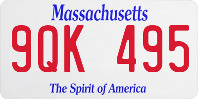 MA license plate 9QK495