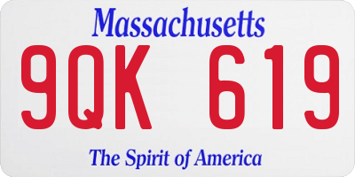 MA license plate 9QK619
