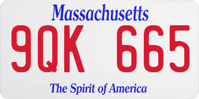 MA license plate 9QK665