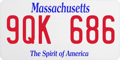 MA license plate 9QK686