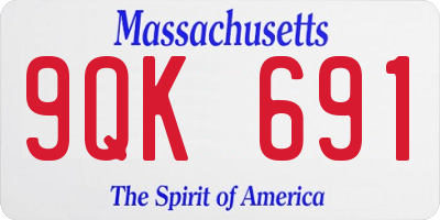 MA license plate 9QK691