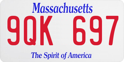 MA license plate 9QK697