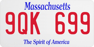 MA license plate 9QK699