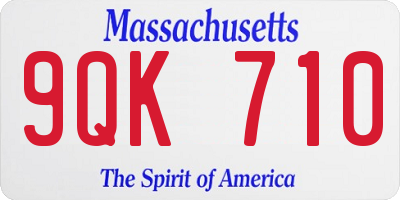 MA license plate 9QK710