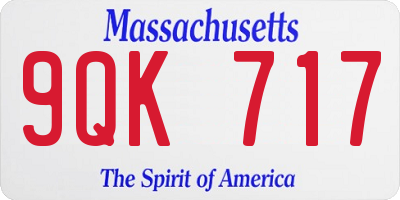 MA license plate 9QK717
