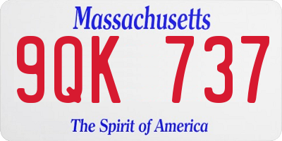 MA license plate 9QK737
