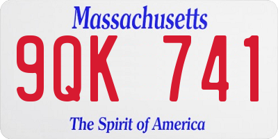 MA license plate 9QK741
