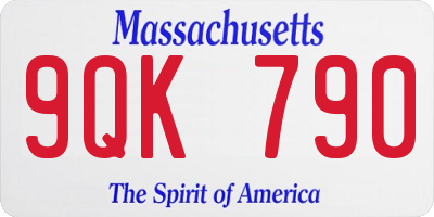 MA license plate 9QK790