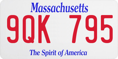 MA license plate 9QK795
