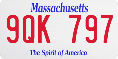 MA license plate 9QK797