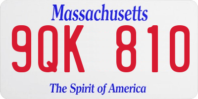 MA license plate 9QK810