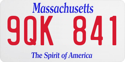 MA license plate 9QK841