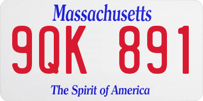 MA license plate 9QK891