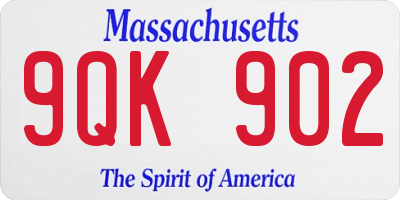 MA license plate 9QK902
