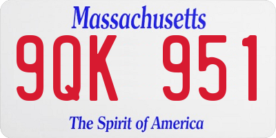 MA license plate 9QK951
