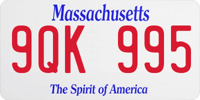 MA license plate 9QK995