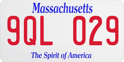 MA license plate 9QL029