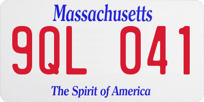 MA license plate 9QL041