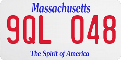 MA license plate 9QL048