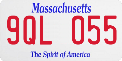 MA license plate 9QL055