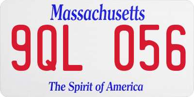 MA license plate 9QL056