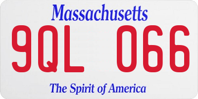 MA license plate 9QL066