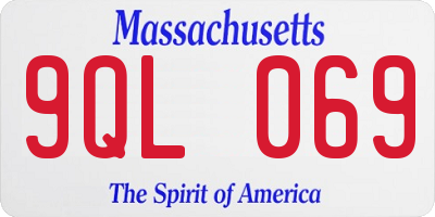 MA license plate 9QL069
