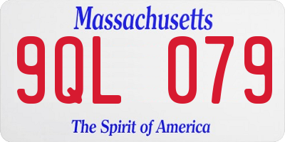 MA license plate 9QL079