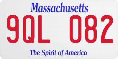 MA license plate 9QL082