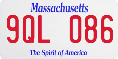 MA license plate 9QL086