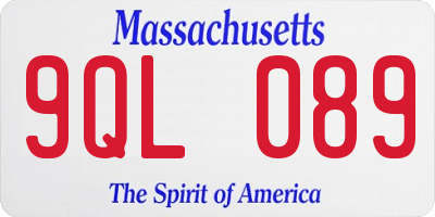 MA license plate 9QL089