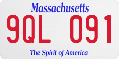 MA license plate 9QL091