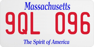 MA license plate 9QL096