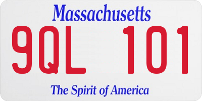 MA license plate 9QL101