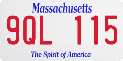 MA license plate 9QL115