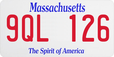 MA license plate 9QL126
